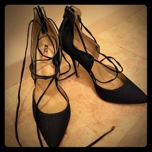 🔥 HOT denim Stilettos 🔥NEW JustFab size 9